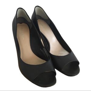 Via Spiga Black Open-Toe Heels